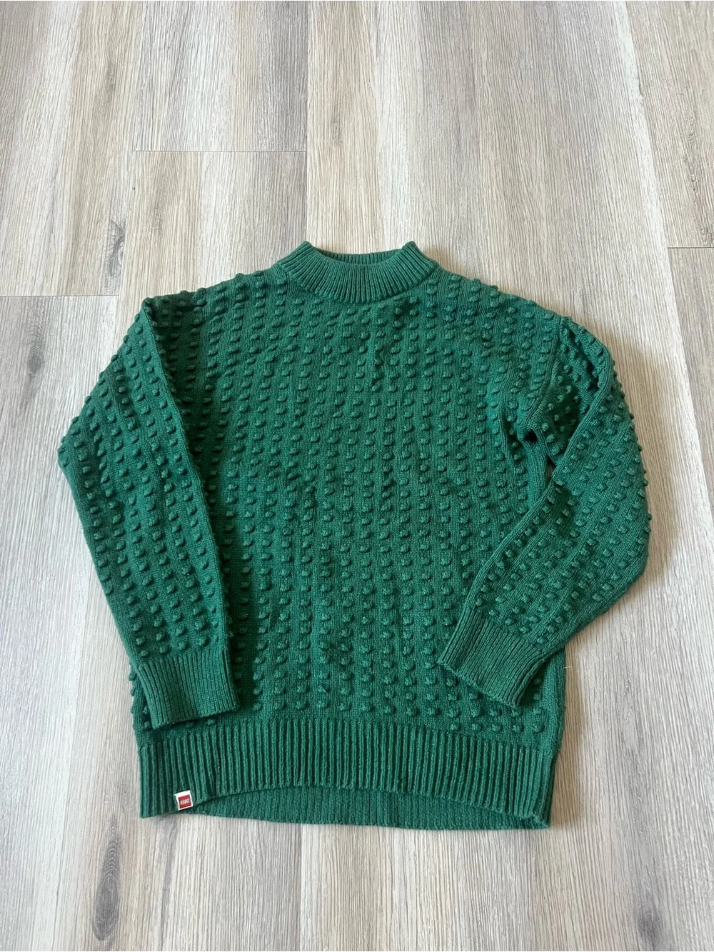Lego Men's Forest Green Bobble Knit Crewneck Sweater